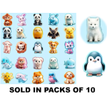Animal 3D Cartoon Stickers - Pack of 10's Assorted